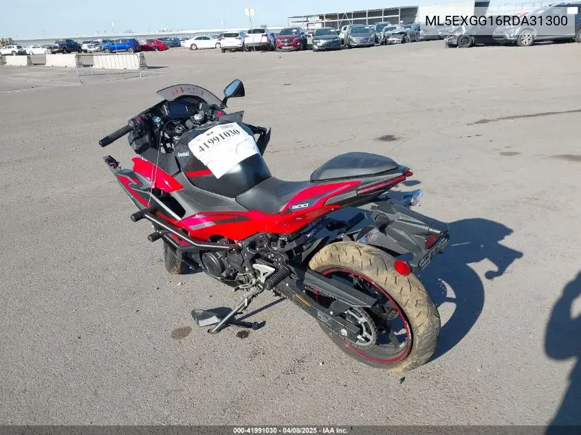2024 Kawasaki Ex500 VIN: ML5EXGG16RDA31300 Lot: 41991030