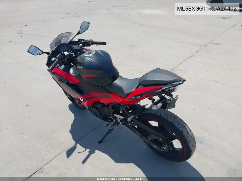 2024 Kawasaki Ex500 VIN: ML5EXGG11RDA24402 Lot: 42257661