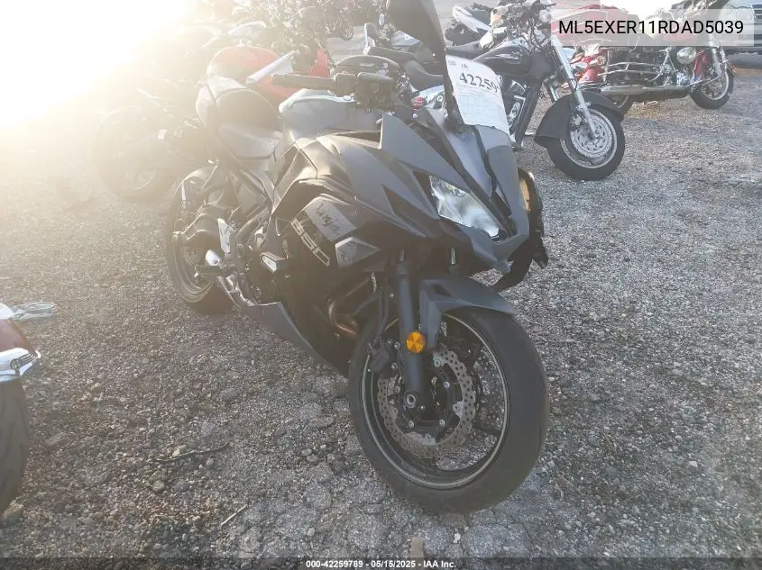 2024 Kawasaki Ex650 R VIN: ML5EXER11RDAD5039 Lot: 42259789