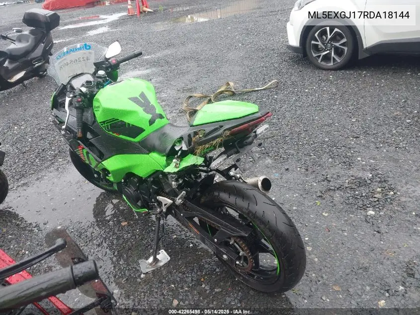 2024 Kawasaki Ex500 A/B VIN: ML5EXGJ17RDA18144 Lot: 42265498