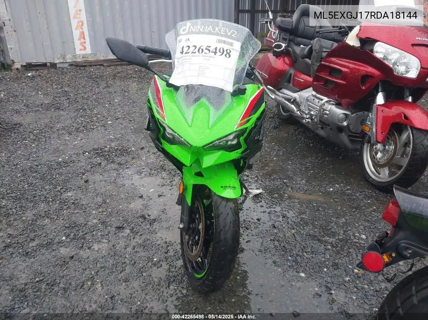 2024 Kawasaki Ex500 A/B VIN: ML5EXGJ17RDA18144 Lot: 42265498