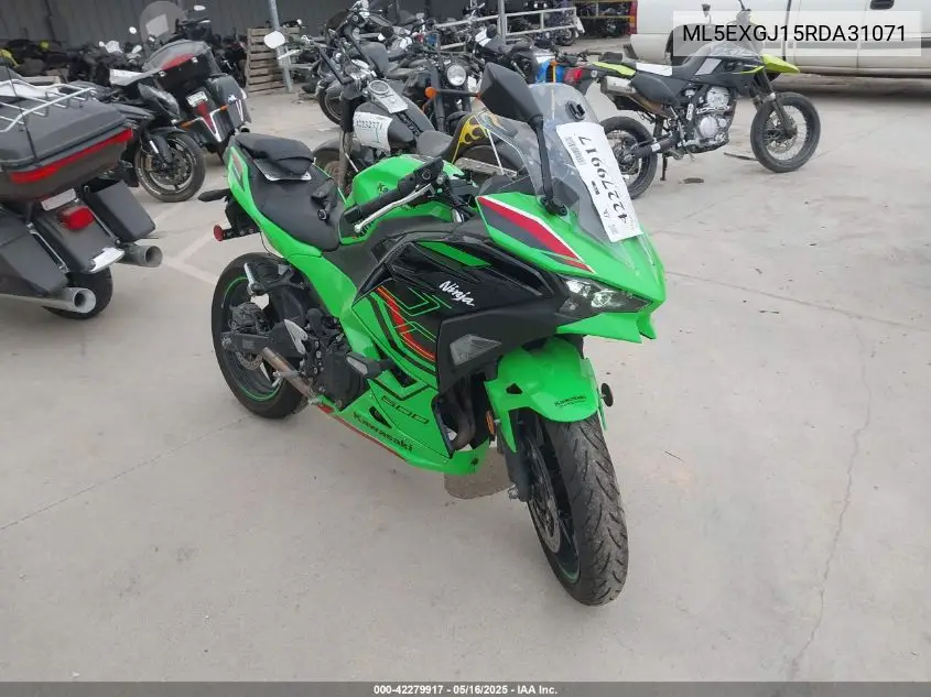 2024 Kawasaki Ex500 A/B VIN: ML5EXGJ15RDA31071 Lot: 42279917
