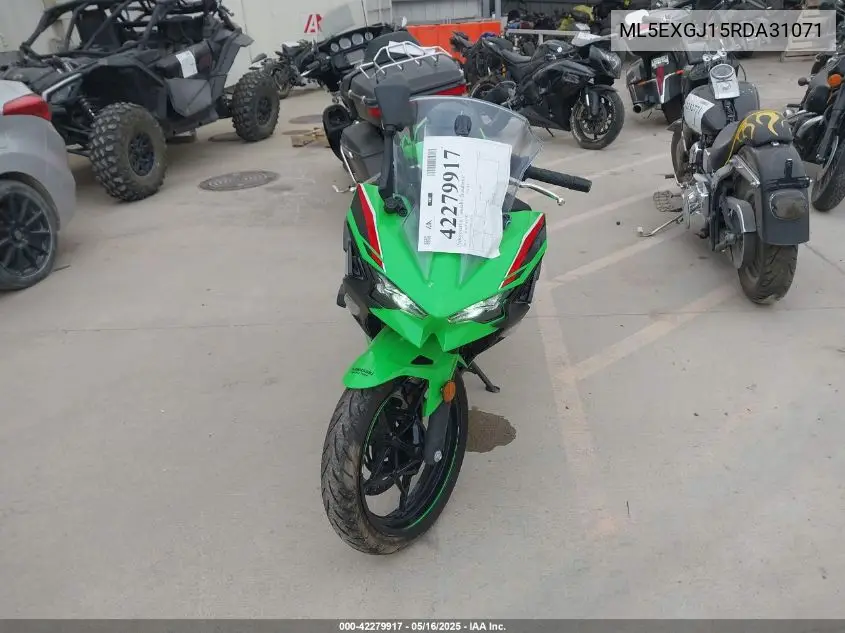 2024 Kawasaki Ex500 A/B VIN: ML5EXGJ15RDA31071 Lot: 42279917