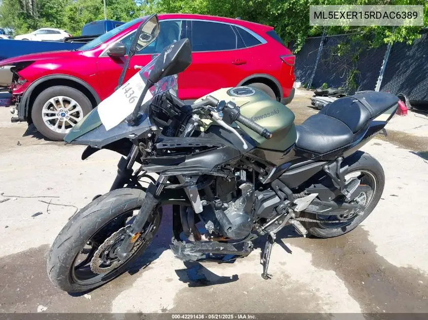 2024 Kawasaki Ex650 R VIN: ML5EXER15RDAC6389 Lot: 42291436