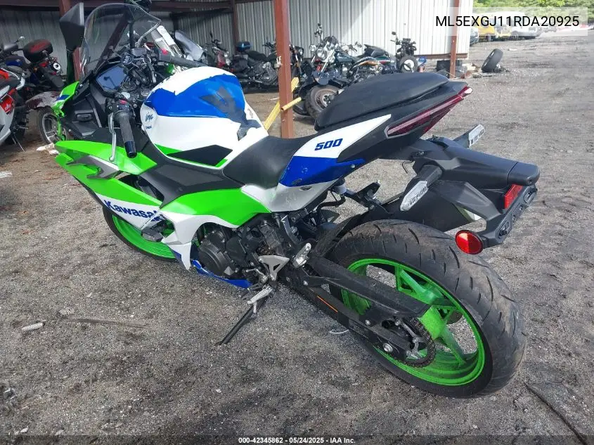 2024 Kawasaki Ex500 A/B VIN: ML5EXGJ11RDA20925 Lot: 42345862