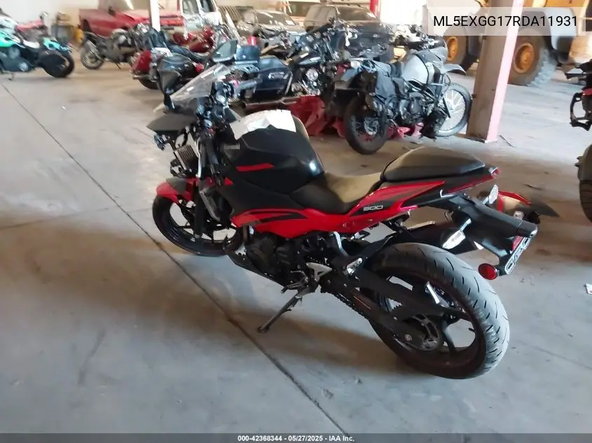 2024 Kawasaki Ex500 VIN: ML5EXGG17RDA11931 Lot: 42368344