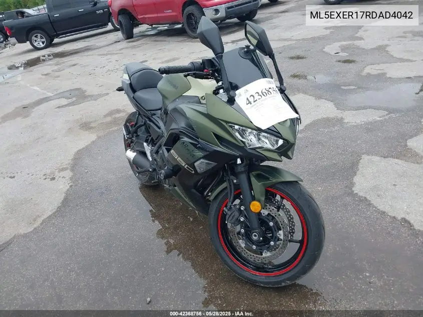 2024 Kawasaki Ex650 R VIN: ML5EXER17RDAD4042 Lot: 42368756
