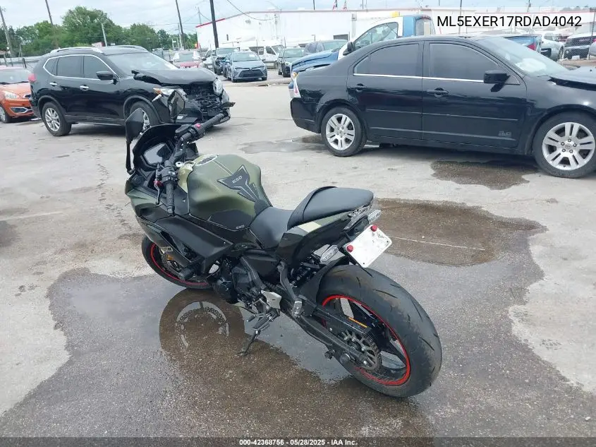 2024 Kawasaki Ex650 R VIN: ML5EXER17RDAD4042 Lot: 42368756