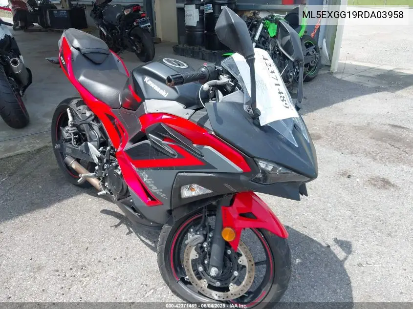 2024 Kawasaki Ex500 VIN: ML5EXGG19RDA03958 Lot: 42371489