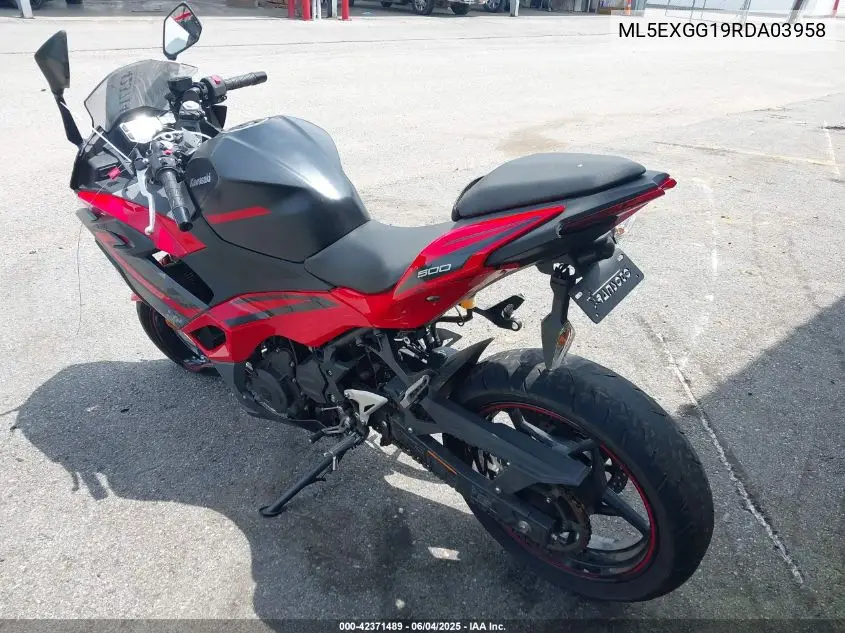 2024 Kawasaki Ex500 VIN: ML5EXGG19RDA03958 Lot: 42371489