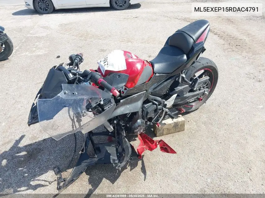 2024 Kawasaki Ex650 P VIN: ML5EXEP15RDAC4791 Lot: 42381989