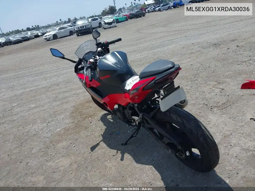 2024 Kawasaki Ex500 VIN: ML5EXGG1XRDA30036 Lot: 42386439