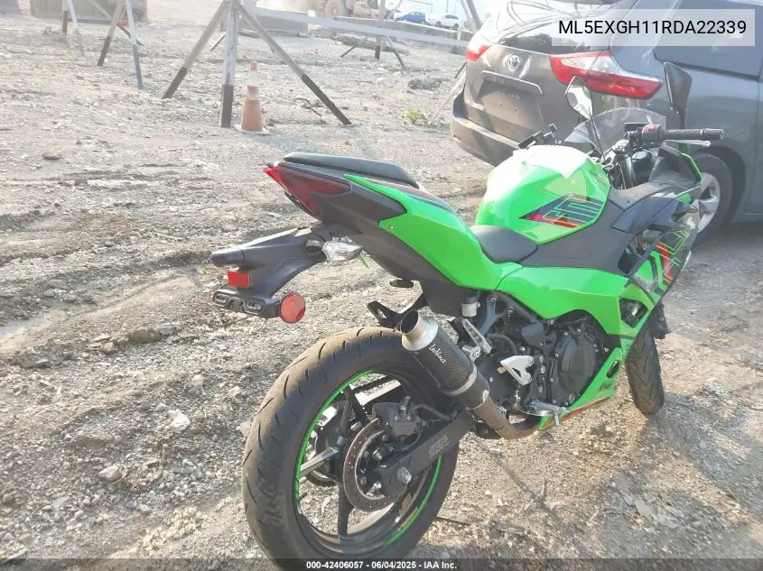 2024 Kawasaki Ex500 H VIN: ML5EXGH11RDA22339 Lot: 42406057