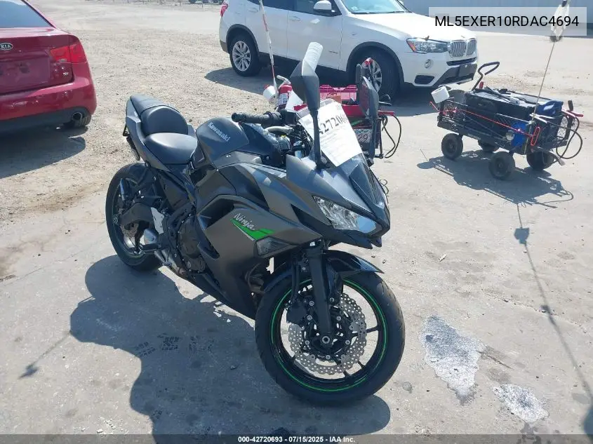 2024 Kawasaki Ex650 R VIN: ML5EXER10RDAC4694 Lot: 42720693