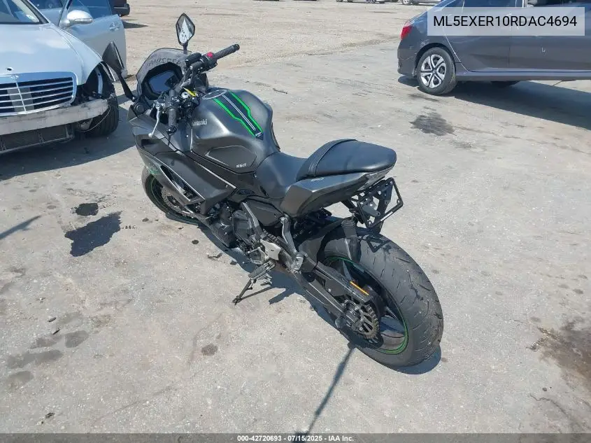 2024 Kawasaki Ex650 R VIN: ML5EXER10RDAC4694 Lot: 42720693