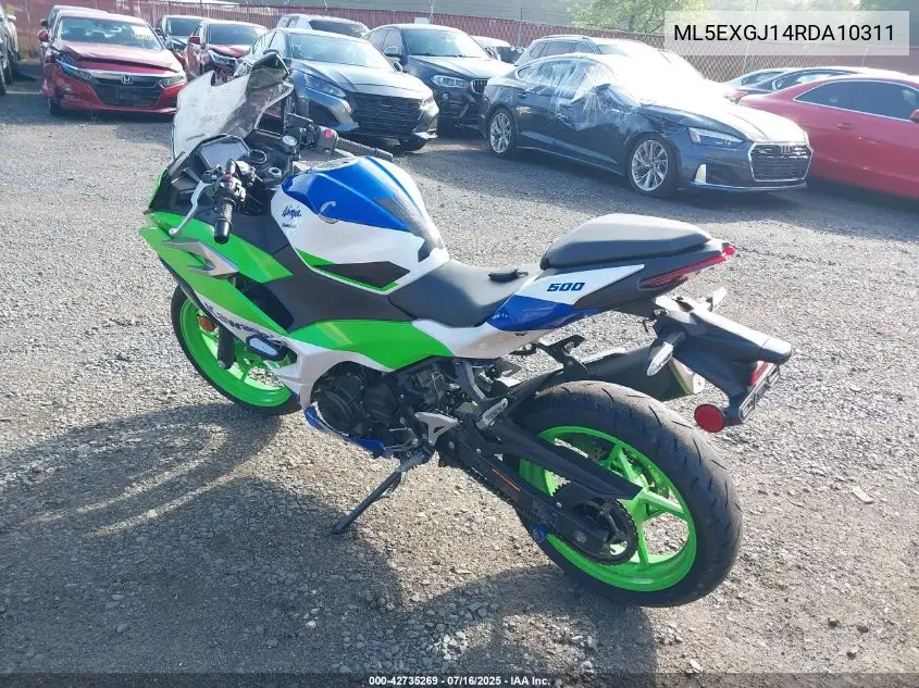 2024 Kawasaki Ex500 A/B VIN: ML5EXGJ14RDA10311 Lot: 42735269