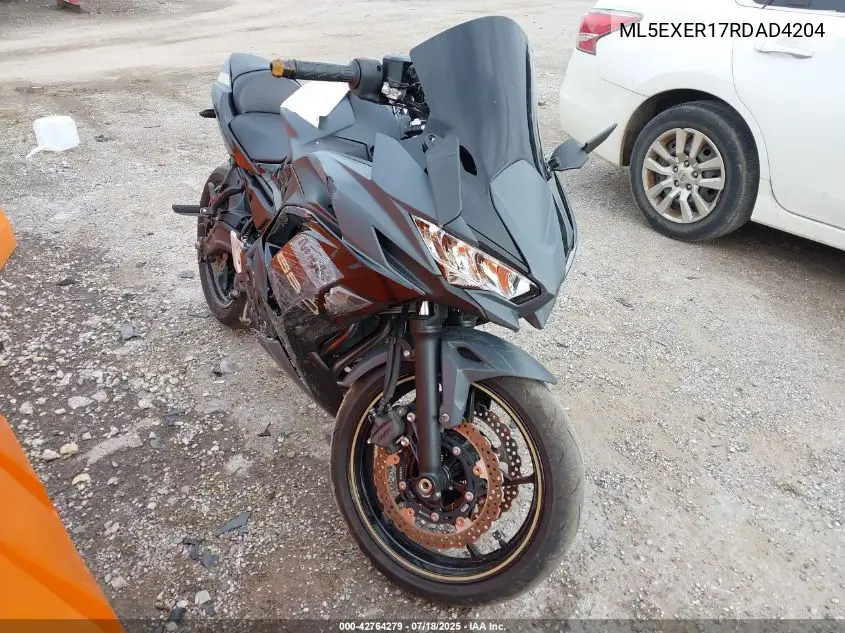 2024 Kawasaki Ex650 R VIN: ML5EXER17RDAD4204 Lot: 42764279
