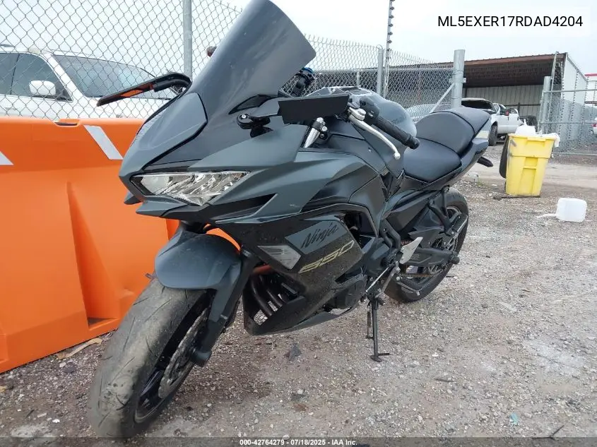 2024 Kawasaki Ex650 R VIN: ML5EXER17RDAD4204 Lot: 42764279