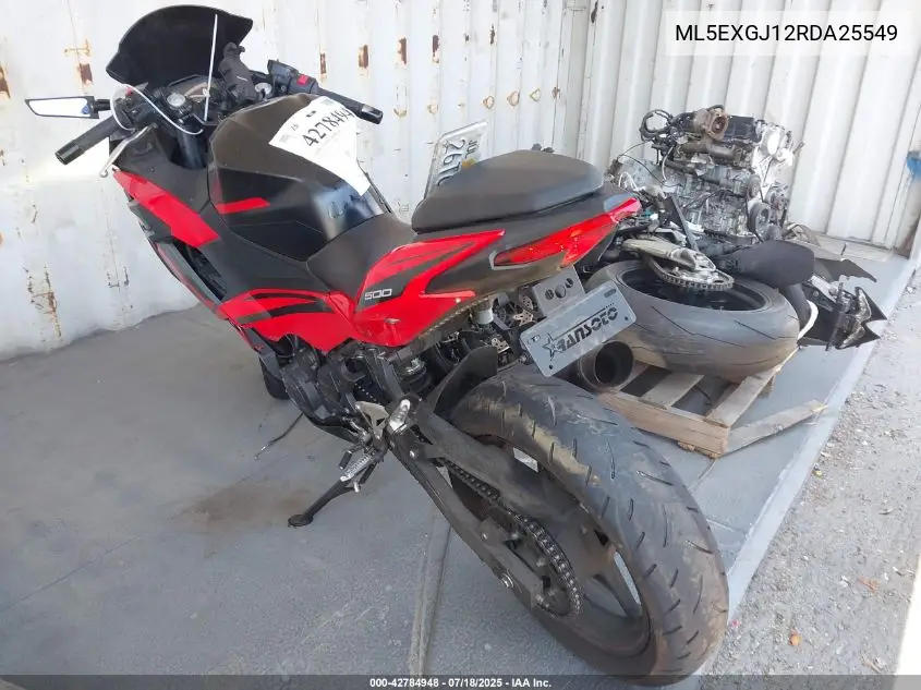 2024 Kawasaki Ex500 A/B VIN: ML5EXGJ12RDA25549 Lot: 42784948