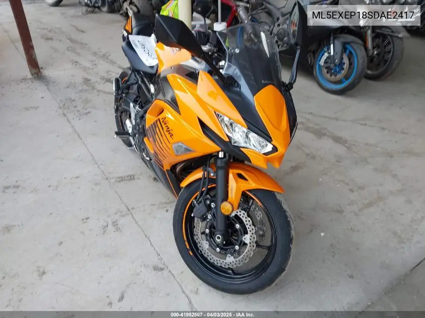 2025 Kawasaki Ex650 P VIN: ML5EXEP18SDAE2417 Lot: 41952507