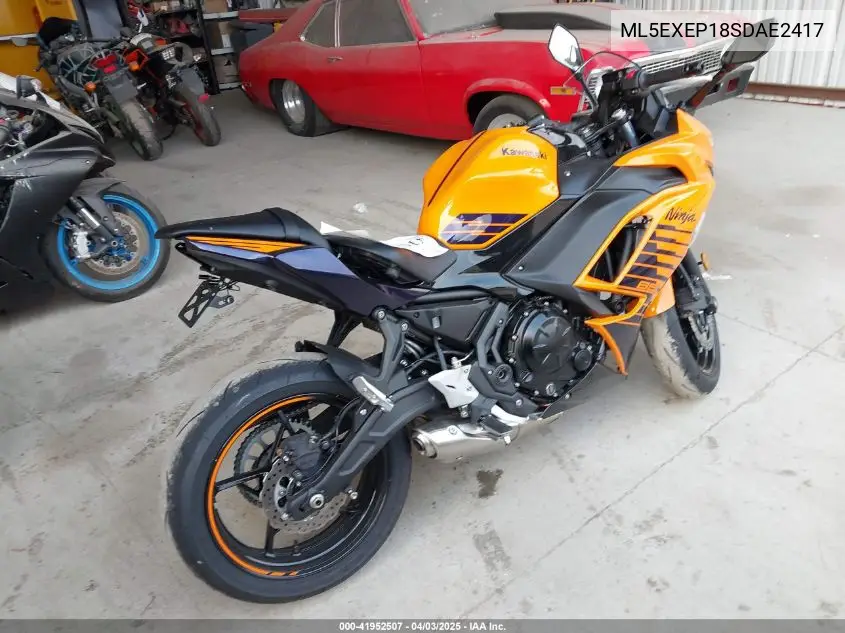 2025 Kawasaki Ex650 P VIN: ML5EXEP18SDAE2417 Lot: 41952507