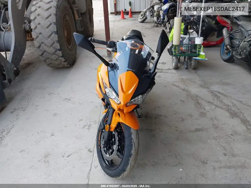 2025 Kawasaki Ex650 P VIN: ML5EXEP18SDAE2417 Lot: 41952507