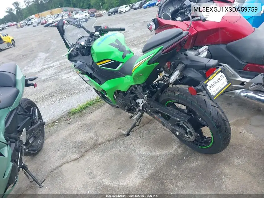 2025 Kawasaki Ex500 A/B VIN: ML5EXGJ1XSDA59759 Lot: 42242551