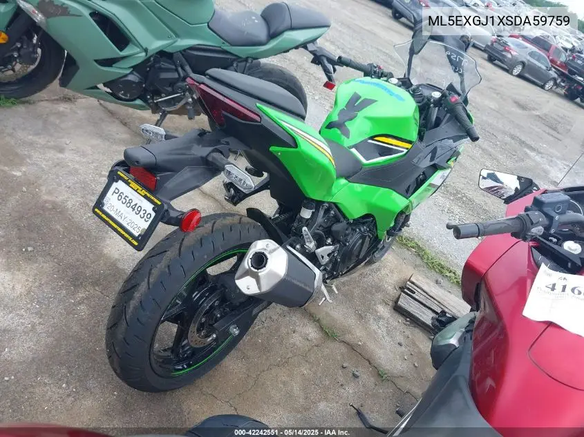 2025 Kawasaki Ex500 A/B VIN: ML5EXGJ1XSDA59759 Lot: 42242551