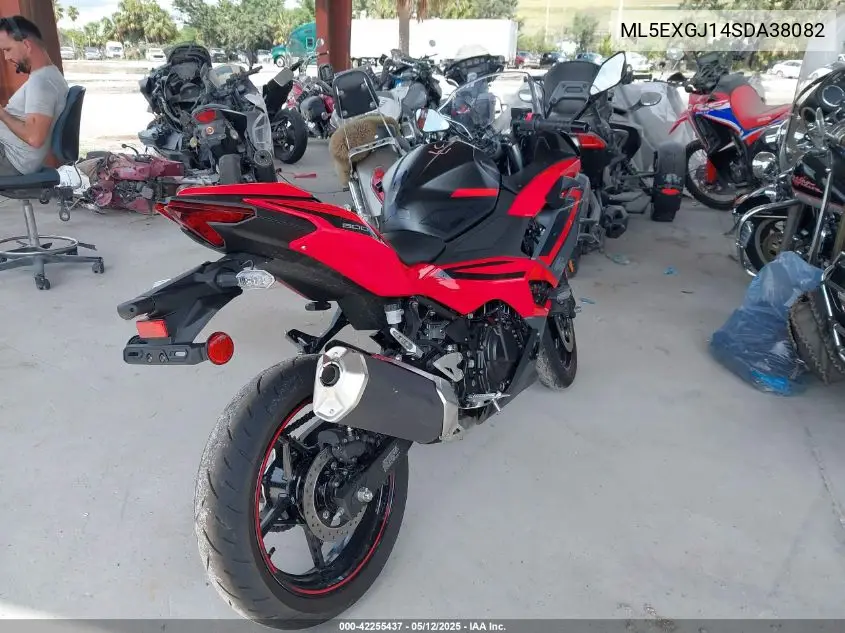 2025 Kawasaki Ex500 A/B VIN: ML5EXGJ14SDA38082 Lot: 42255437