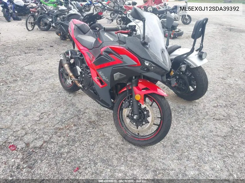 2025 Kawasaki Ex500 A/B VIN: ML5EXGJ12SDA39392 Lot: 42259310