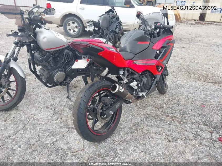 2025 Kawasaki Ex500 A/B VIN: ML5EXGJ12SDA39392 Lot: 42259310