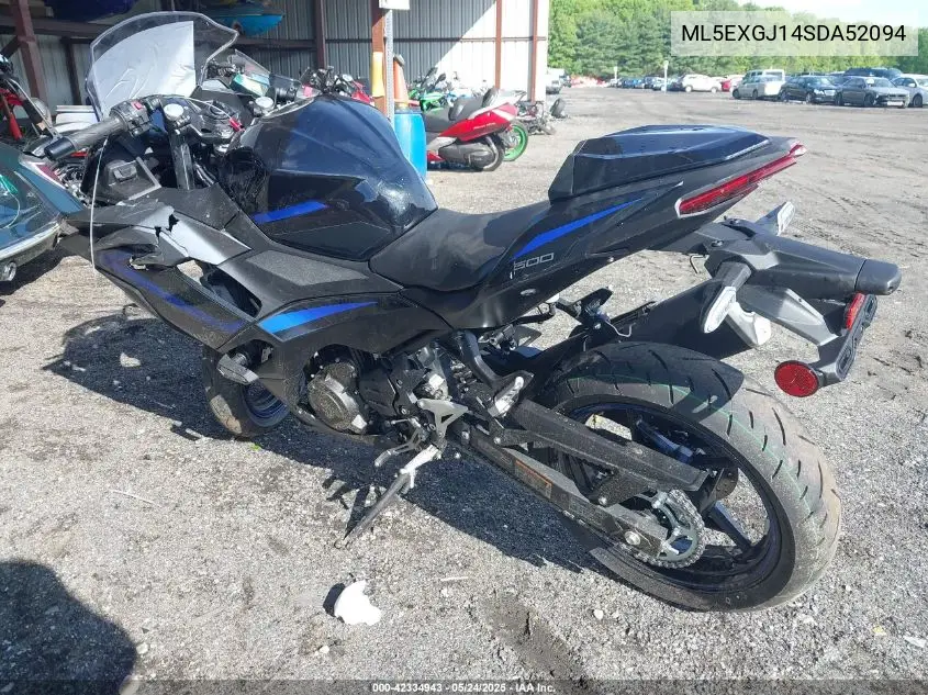2025 Kawasaki Ex500 A/B VIN: ML5EXGJ14SDA52094 Lot: 42334943
