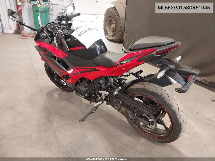 2025 Kawasaki Ex500 A/B VIN: ML5EXGJ15SDA61046 Lot: 42343527