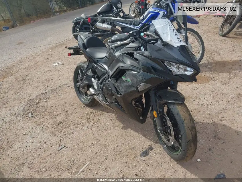 2025 Kawasaki Ex650 R VIN: ML5EXER19SDAF3102 Lot: 42353645