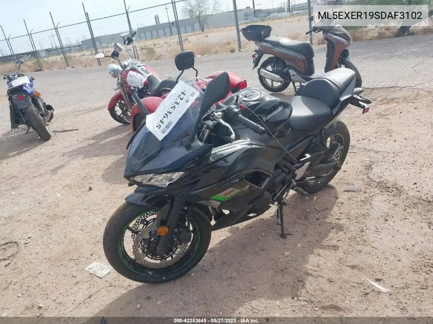2025 Kawasaki Ex650 R VIN: ML5EXER19SDAF3102 Lot: 42353645