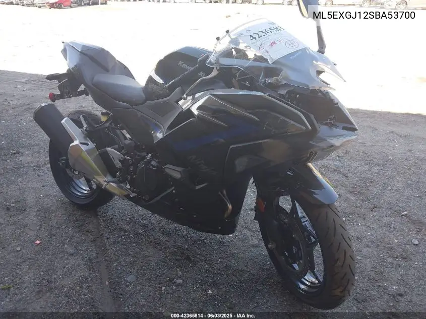 2025 Kawasaki Ex500 A/B VIN: ML5EXGJ12SBA53700 Lot: 42365814