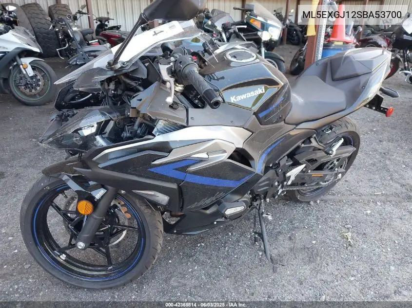 2025 Kawasaki Ex500 A/B VIN: ML5EXGJ12SBA53700 Lot: 42365814