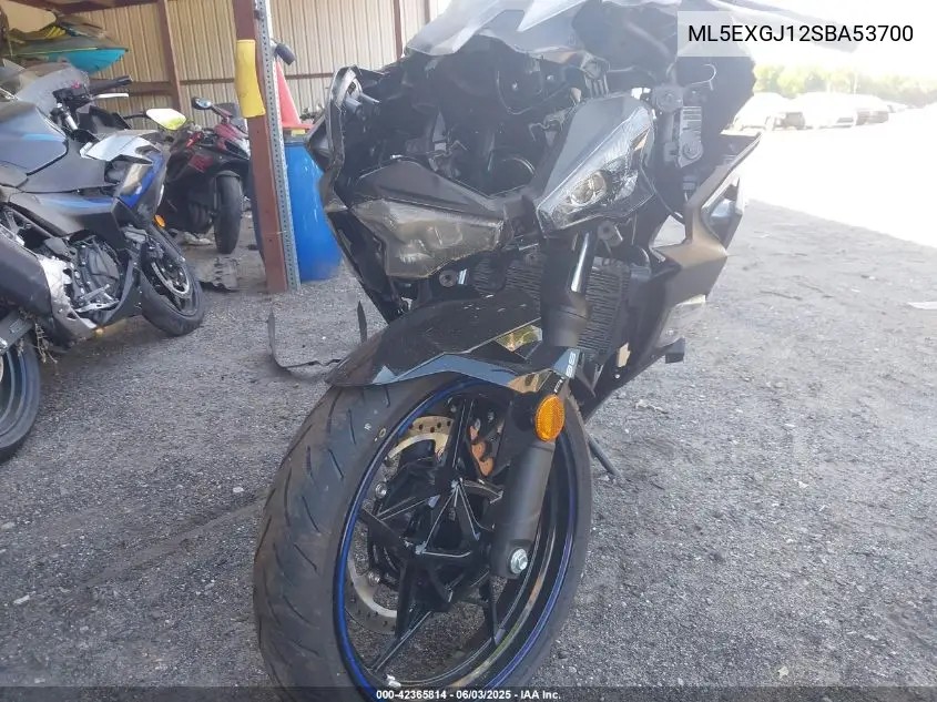 2025 Kawasaki Ex500 A/B VIN: ML5EXGJ12SBA53700 Lot: 42365814