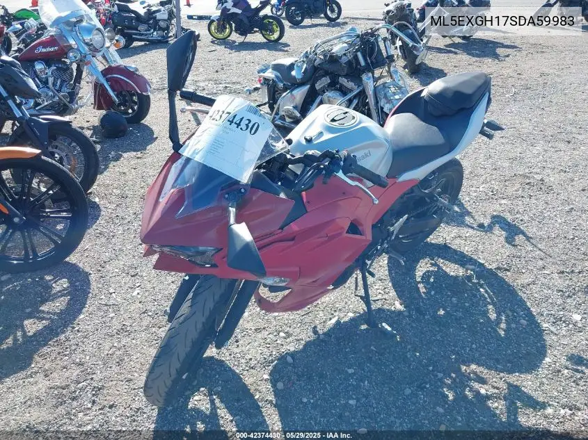 2025 Kawasaki Ex500 H VIN: ML5EXGH17SDA59983 Lot: 42374430