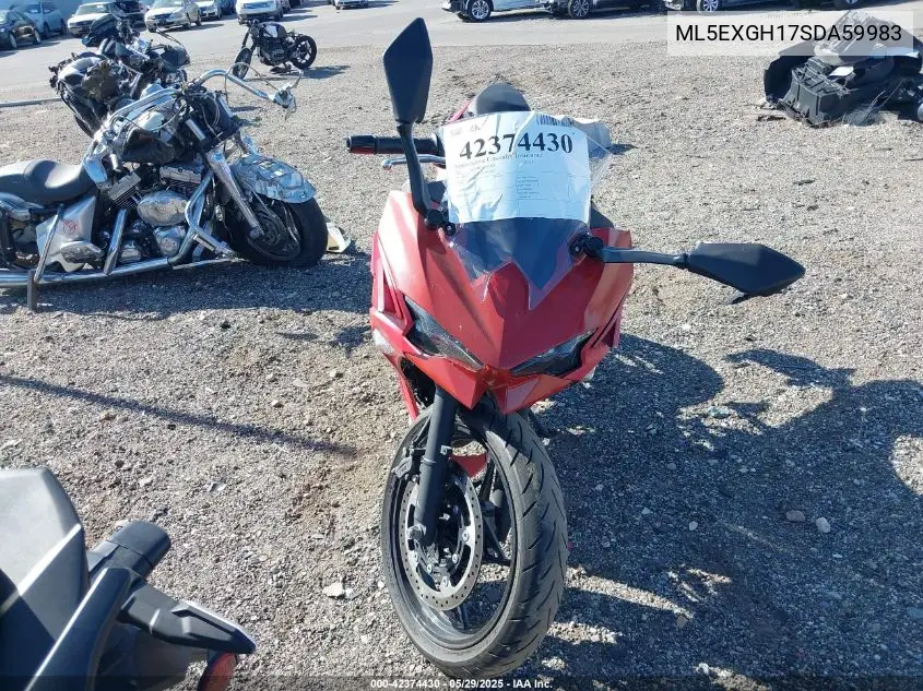 2025 Kawasaki Ex500 H VIN: ML5EXGH17SDA59983 Lot: 42374430