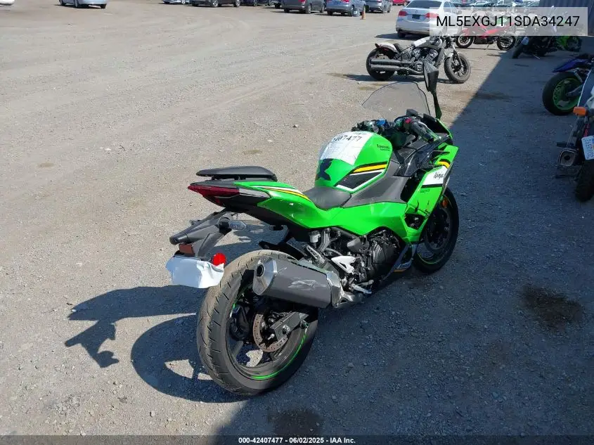 2025 Kawasaki Ex500 A/B VIN: ML5EXGJ11SDA34247 Lot: 42407477