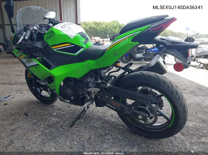 2025 Kawasaki Ex500 A/B VIN: ML5EXGJ14SDA56341 Lot: 42716570