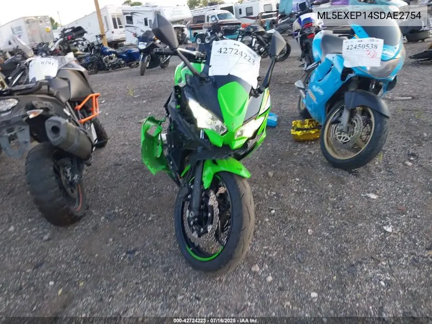 2025 Kawasaki Ex650 P VIN: ML5EXEP14SDAE2754 Lot: 42724223