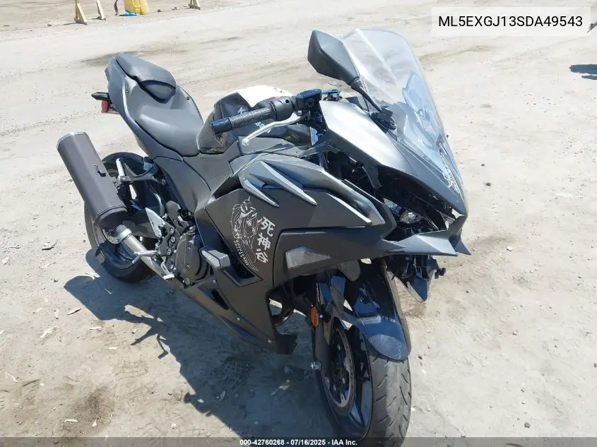 2025 Kawasaki Ex500 A/B VIN: ML5EXGJ13SDA49543 Lot: 42760268