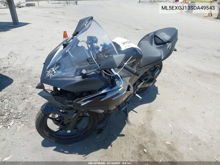 2025 Kawasaki Ex500 A/B VIN: ML5EXGJ13SDA49543 Lot: 42760268