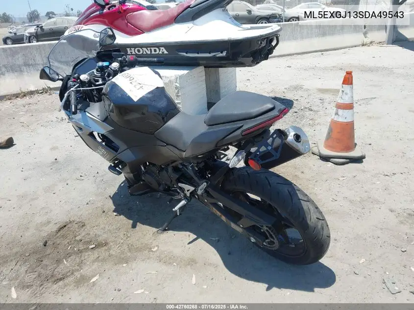 2025 Kawasaki Ex500 A/B VIN: ML5EXGJ13SDA49543 Lot: 42760268