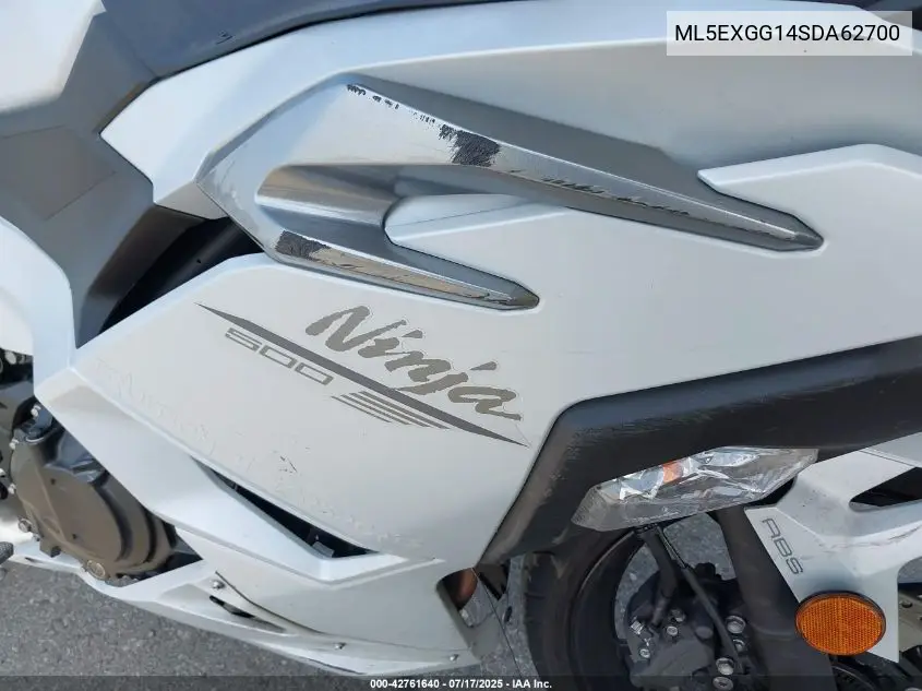 2025 Kawasaki Ex500 VIN: ML5EXGG14SDA62700 Lot: 42761640