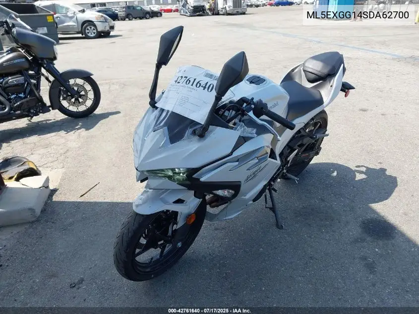 2025 Kawasaki Ex500 VIN: ML5EXGG14SDA62700 Lot: 42761640