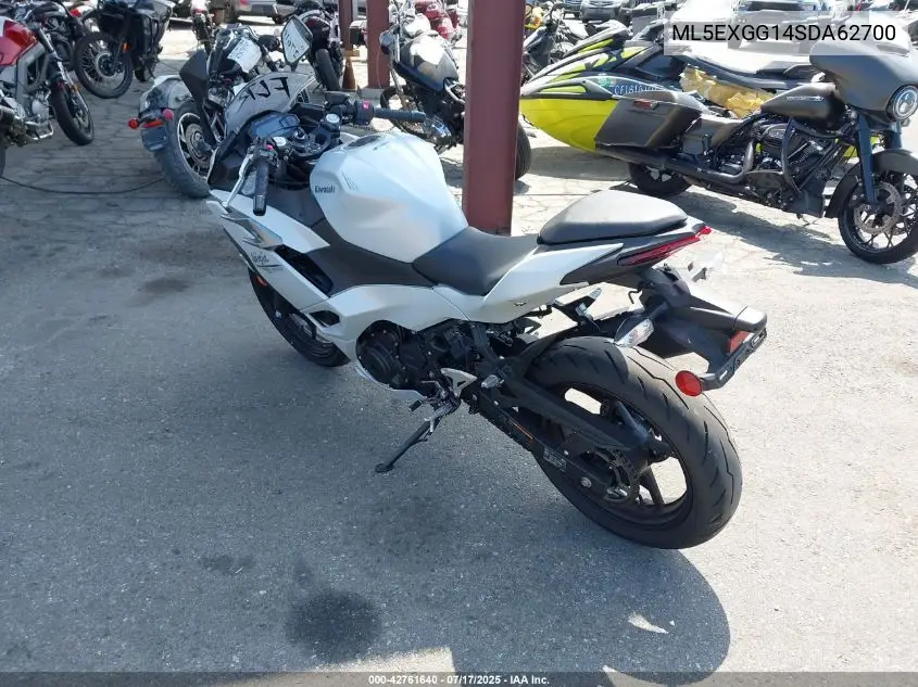 2025 Kawasaki Ex500 VIN: ML5EXGG14SDA62700 Lot: 42761640