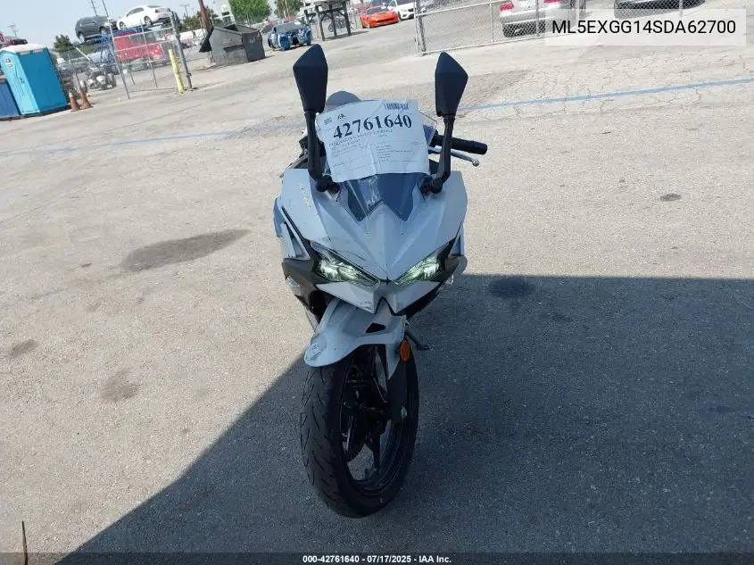 2025 Kawasaki Ex500 VIN: ML5EXGG14SDA62700 Lot: 42761640